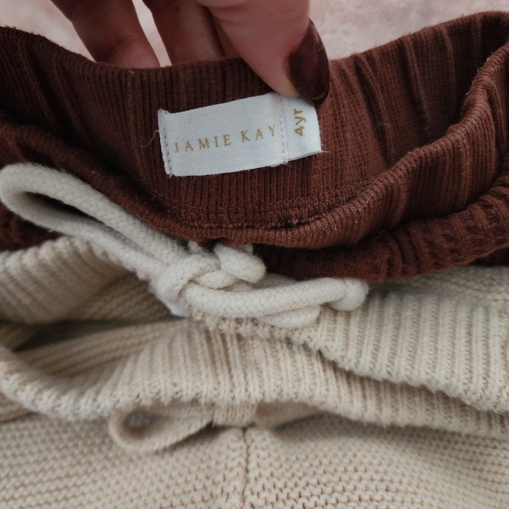 Jamie Kay Women's Chocolate and Beige Sweater Knit Joggers Pants SIZE: 4